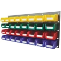 RS PRO Polypropylene Louvre Panel Storage Unit 165 mm x 914 mm x 438 mm with 32 Colourful Bins 257-6997
