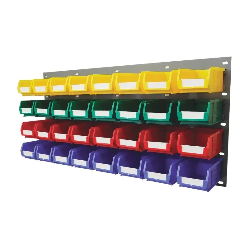 RS PRO Polypropylene Louvre Panel Storage Unit 165 mm x 914 mm x 438 mm with 32 Colourful Bins 257-6997