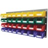 RS PRO Polypropylene Louvre Panel Storage Unit 165 mm x 914 mm x 438 mm with 32 Colourful Bins 257-6997