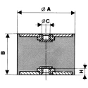 Paulstra Hutchinson Cylindrically Shaped M5 Anti-Vibration Mount Female Buffer Foot 15 daN Compression 16 mm OD 520502