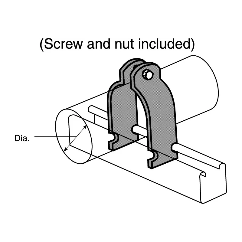 Unistrut Hot Dip Galvanised Stainless Steel Pipe Clamp 32mm Width, 14mm Fixing Hole Diameter M 1115