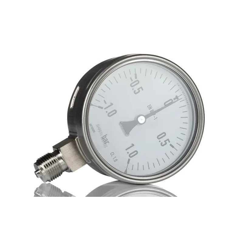 RS PRO 100 mm Stainless Steel Bottom Entry Pressure Gauge G 1/2 Connection 1 Bar Accuracy ±1% 258-2318