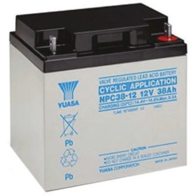 Yuasa 12 V Sealed Lead Acid Battery, 38 Ah, Valve Regulated AGM Construction, 165mm x 170mm NPC38-12