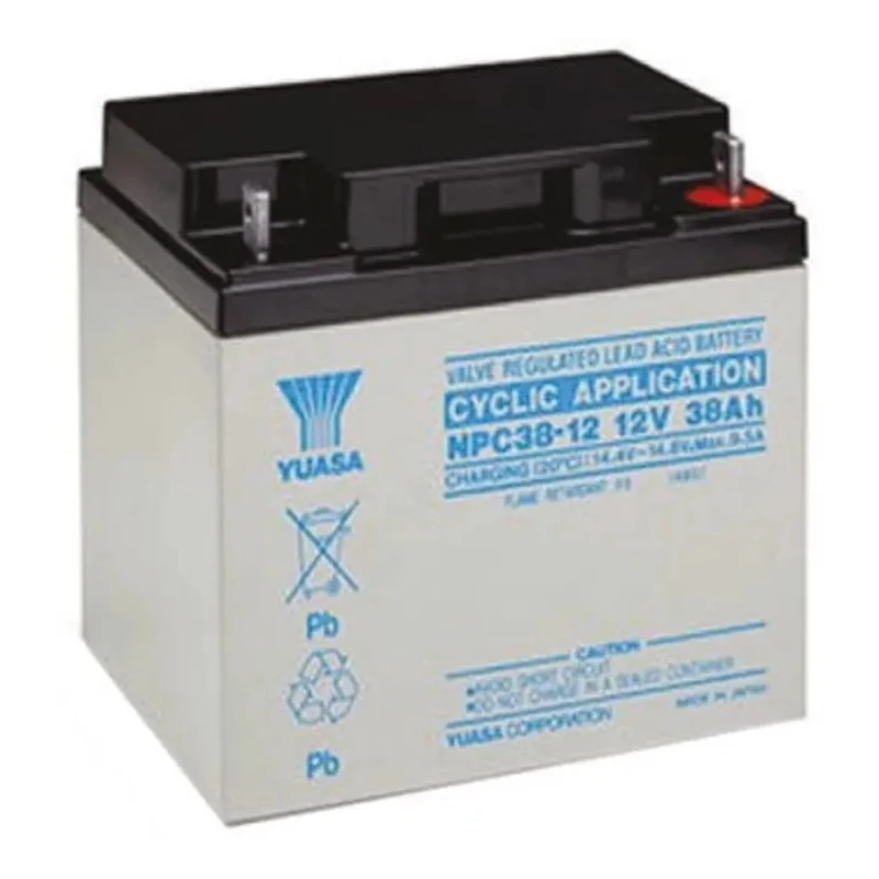 Yuasa 12 V Sealed Lead Acid Battery, 38 Ah, Valve Regulated AGM Construction, 165mm x 170mm NPC38-12
