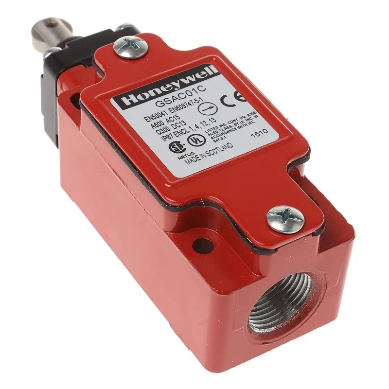 Honeywell Technologies GSS Series Plunger Limit Switch, SPST Contact, IP67 Metal Housing, 600V AC, 6A GSAC01C