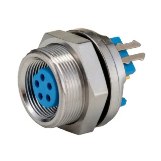 TE Connectivity Circular Connector Subminiature Socket Panel Mount 5 Contacts 60V 3A IP65 TRIAD 01 