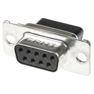 Provertha 9 Way Straight Cable Metal D-Sub Connector Female 5A Crimp Termination 014176