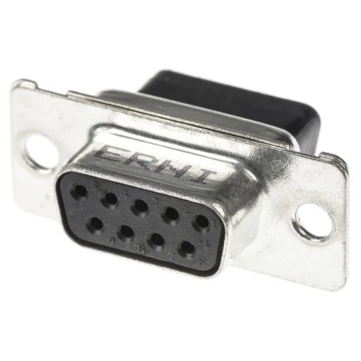 Provertha 9 Way Straight Cable Metal D-Sub Connector Female 5A Crimp Termination 014176