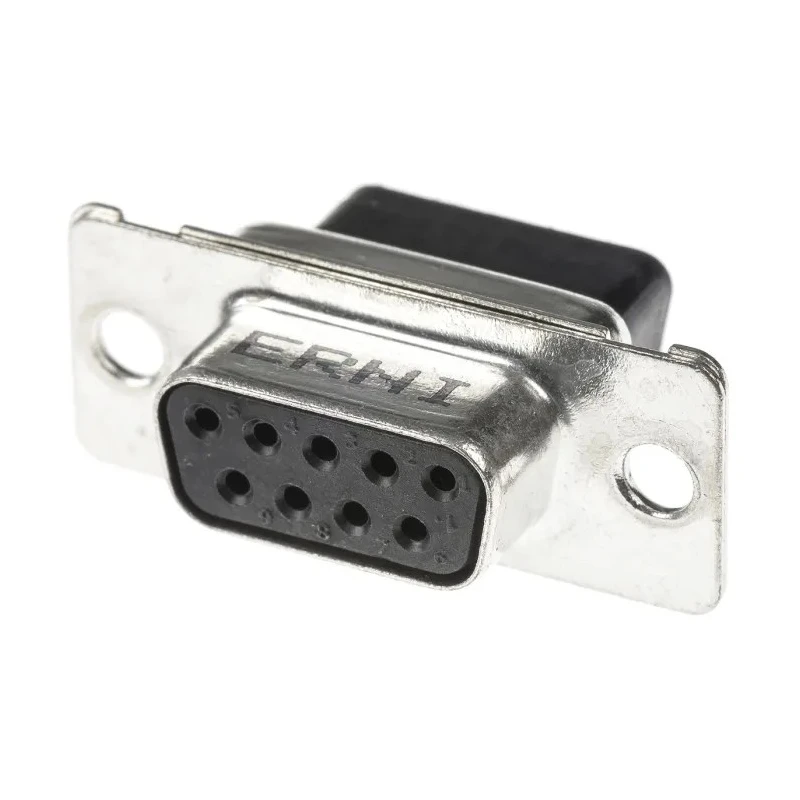 Provertha 9 Way Straight Cable Metal D-Sub Connector Female 5A Crimp Termination 014176
