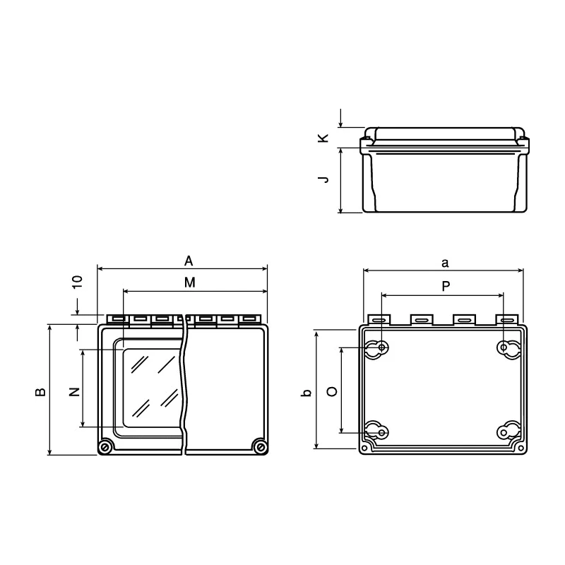 nVent HOFFMAN A48 Series Glass Reinforced Plastic Wall Box, IP66 Transparent Door, 267mm x 216mm x 167mm A1086CHSCFGW