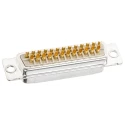 Provertha TMC 25 Way Straight Panel Mount D-Sub Connector Male 1.25kV 7.5A Metal Housing 023129