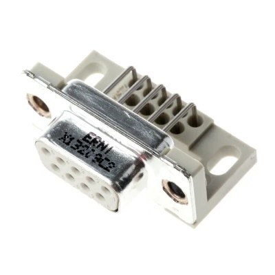 Provertha TMC 9 Way Right Angle 2.84 mm Pitch Through Hole D-Sub Connector with Guide Frame Female 003644