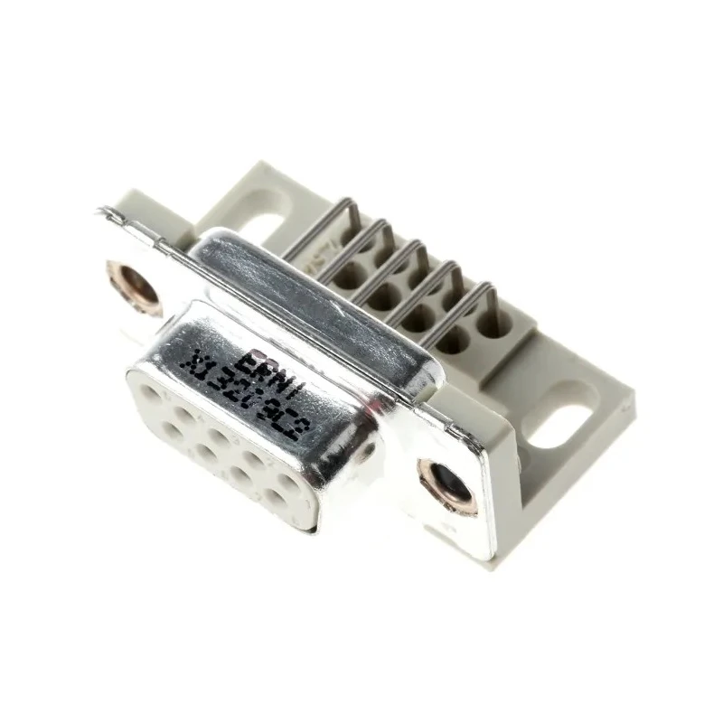 Provertha TMC 9 Way Right Angle 2.84 mm Pitch Through Hole D-Sub Connector with Guide Frame Female 003644