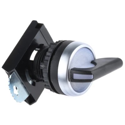 BACO BACO Series 3 Position Illuminated Selector Switch Head, 22 mm Cutout, Black Handle, IP20, IP66, IP67 L21ML30