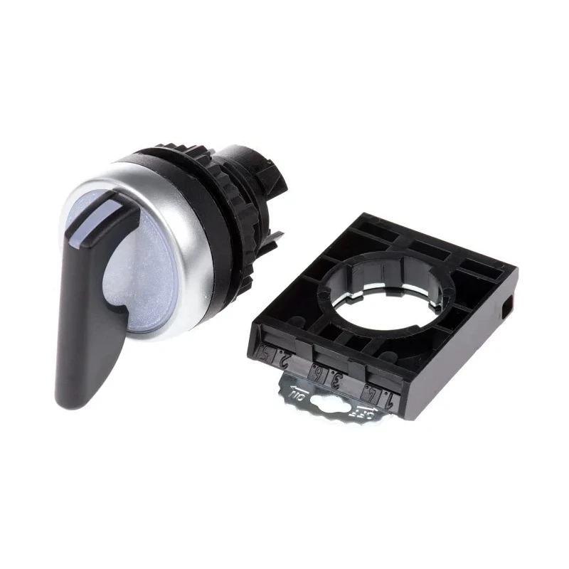 BACO BACO Series 3 Position Illuminated Selector Switch Head, 22 mm Cutout, Black Handle, IP20, IP66, IP67 L21ML30