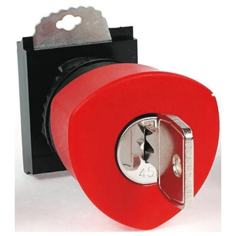 BACO Red Key Reset Push Button Head 22 mm Cutout Round Plastic IP66 L22GM01
