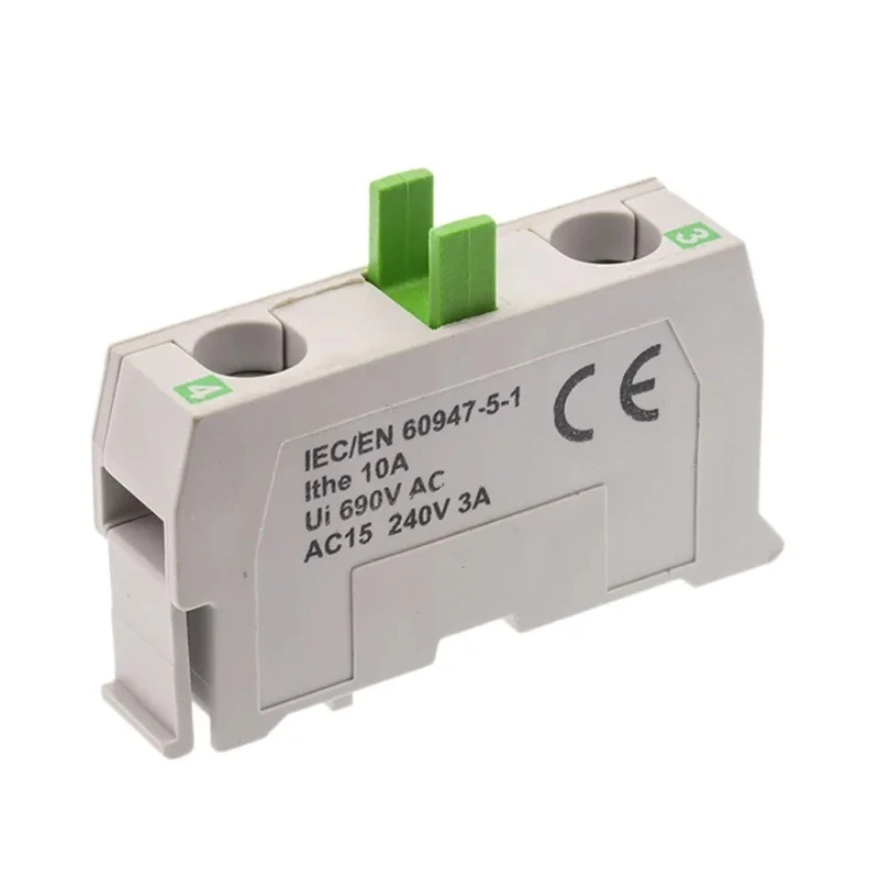 BACO BACO Series Contact Block, 600V, 10A, Screw Terminal, 1 NO Contact Configuration Model 33S10
