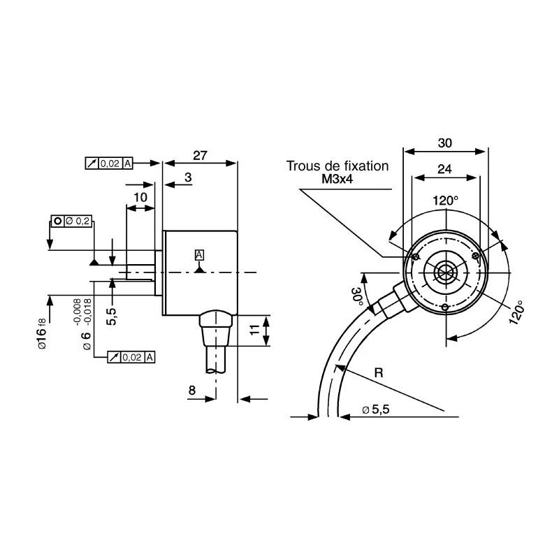 Hengstler RI32 Series Incremental Encoder 30V dc, 1024 PPR, Push Pull Signal, Solid Shaft 6 mm RI32-O/ 1024ER.11KB
