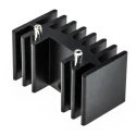 RS PRO Heatsink Cooling Electronics as a Heat Sink Black Anodised Aluminium 20 mm x 35 mm x 20 mm 17.9°C/W 263-251