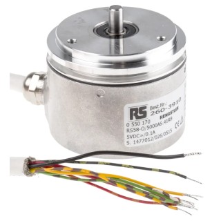 Hengstler RI58-O Series Incremental Encoder 5V DC, 5000 PPR, RS422 Signal, Hollow Shaft Type 12 mm RS0-550-170