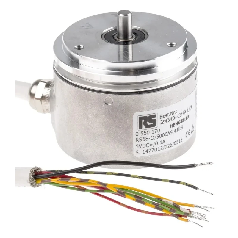 Hengstler RI58-O Series Incremental Encoder 5V DC, 5000 PPR, RS422 Signal, Hollow Shaft Type 12 mm RS0-550-170