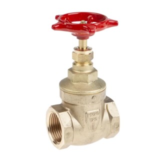 RS PRO Brass Gate Valve 1 in Inlet Female, 1 in Outlet Female, Non Rising Stem, 20 bar Maximum Operating Pressure 261-0328