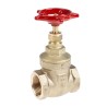 RS PRO Brass Gate Valve 1 in Inlet Female, 1 in Outlet Female, Non Rising Stem, 20 bar Maximum Operating Pressure 261-0328