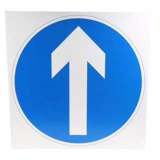 RS PRO Plastic One Way Road Traffic Sign 450 mm Height 450 mm Width Model 261-1028