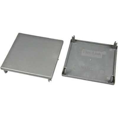 FlexLink Grey Aluminium Square End Cap for 88 mm Strut Profile with 11 mm Groove XCBE 88