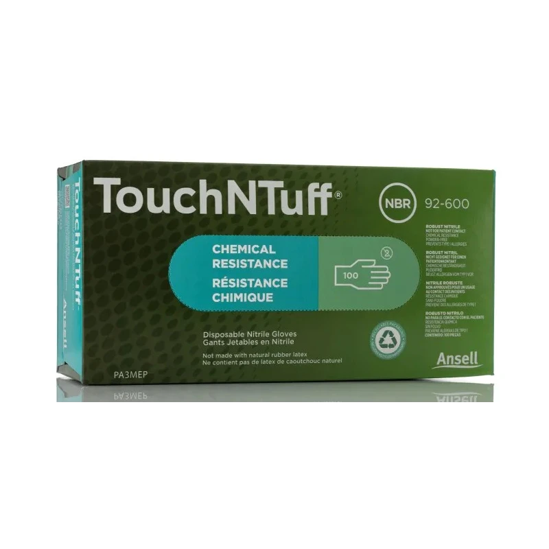 Ansell 92-600 Green Nitrile Disposable Gloves Food Safe 0.12 mm Thickness, Size S 92600070