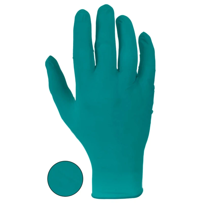 Ansell 92-600 Green Nitrile Disposable Gloves Food Safe 0.12 mm Thickness, Size S 92600070