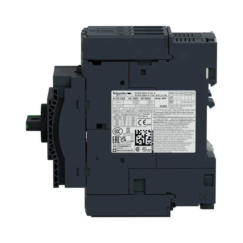 Schneider Electric TeSys GV Thermal Circuit Breaker 50A Current Rating 3-Pole Direct Mount GV3P50
