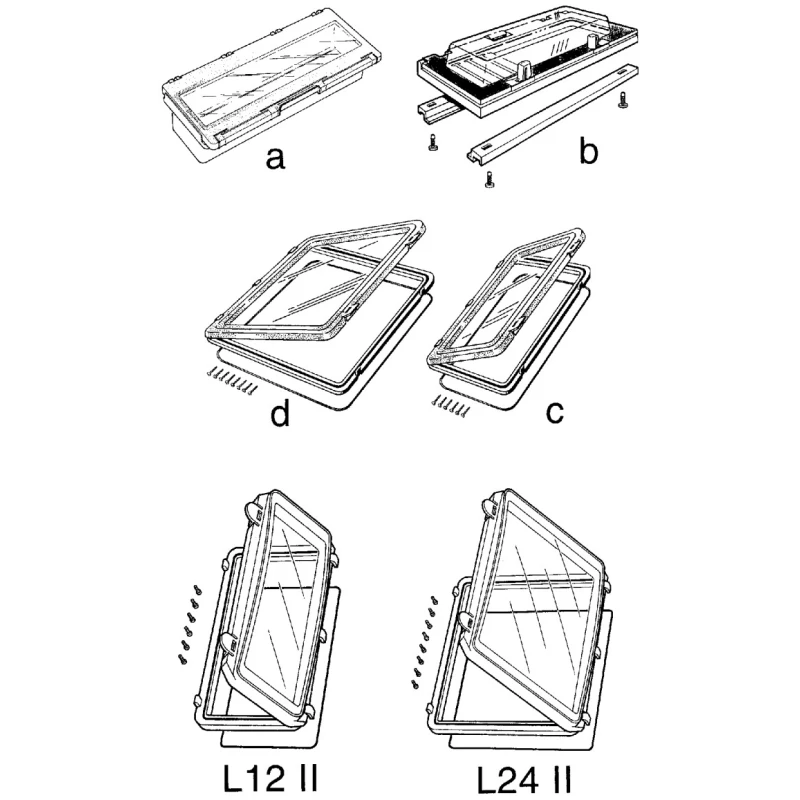 RS PRO Grey Polycarbonate IP65 Inspection Window for use with 12 Module Enclosure L 12 II window