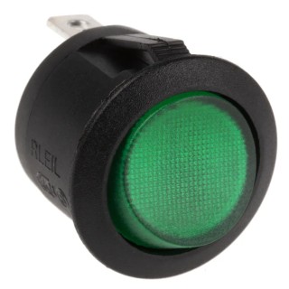 RS PRO Illuminated SPST On-Off Rocker Switch Panel Nylon Housing Green Actuator 10A 250V AC IP66 273-312