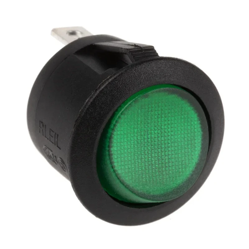 RS PRO Illuminated SPST On-Off Rocker Switch Panel Nylon Housing Green Actuator 10A 250V AC IP66 273-312