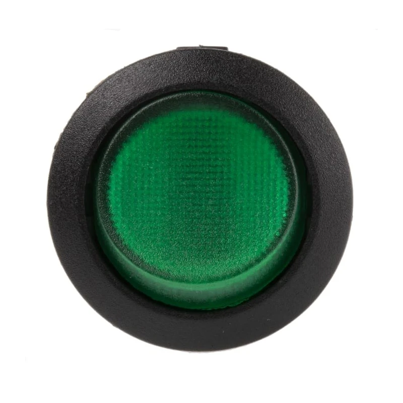 RS PRO Illuminated SPST On-Off Rocker Switch Panel Nylon Housing Green Actuator 10A 250V AC IP66 273-312