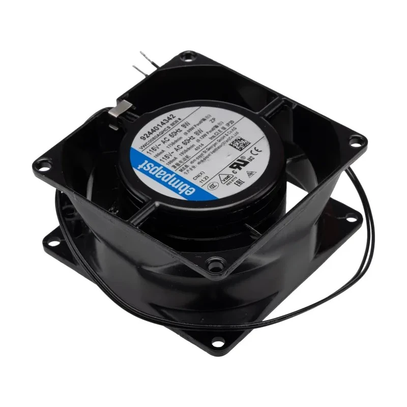 ebm-papst 8000 N Series Axial Fan 115V AC 8W 70mA Max IP65 80x80x38 mm 