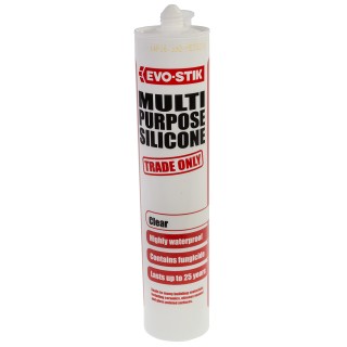 Evo-Stik Multi-Purpose Silicone Sealant Clear Transparent Paste 310 ml Cartridge 483422
