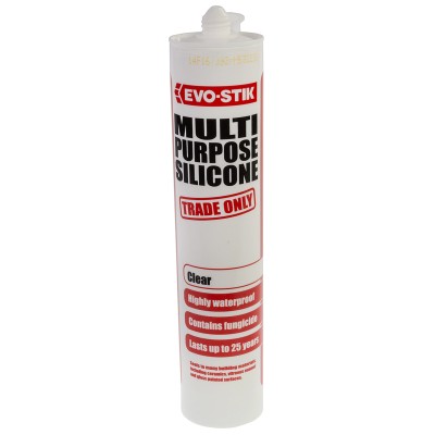Evo-Stik Multi-Purpose Silicone Sealant Clear Transparent Paste 310 ml Cartridge 483422