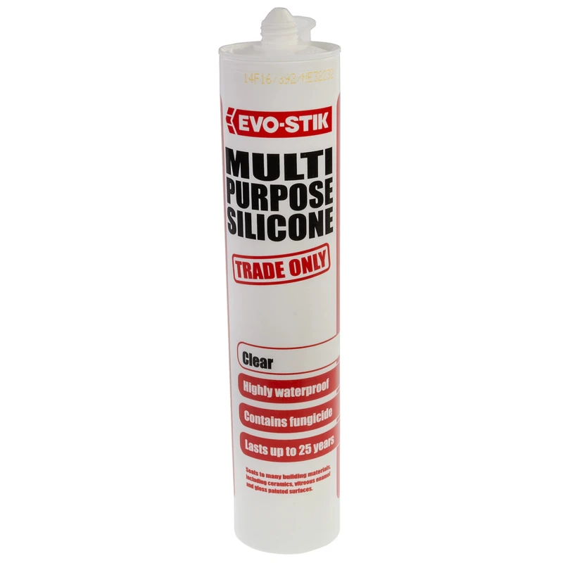 Evo-Stik Multi-Purpose Silicone Sealant Clear Transparent Paste 310 ml Cartridge 483422