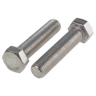 RS PRO Plain Stainless Steel Hex Bolt M16 x 70 mm DIN 933 316 A4 Stainless Steel 263-2306