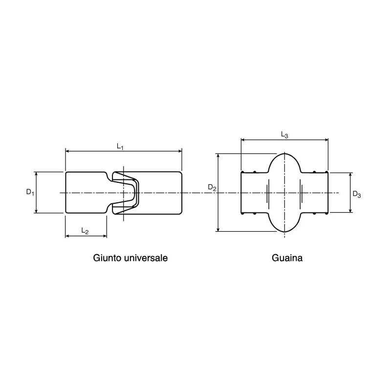 Huco Steel Plain Bearing Universal Joint , 1 Joint, 90mm Length, 29mm Hub Diameter, 480Nm Torque, 1200rpm Speed 135.29.0000