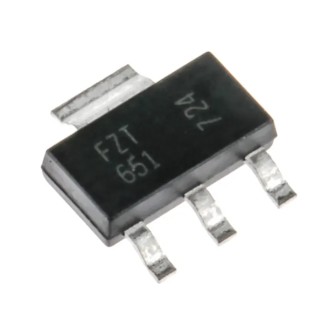 DiodesZetex General Purpose 3 A NPN Bipolar Transistor 60 V Surface Mount 4-Pin SOT-223 FZT651TA