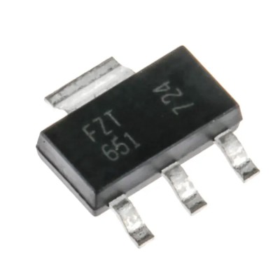 DiodesZetex General Purpose 3 A NPN Bipolar Transistor 60 V Surface Mount 4-Pin SOT-223 FZT651TA