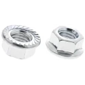 RS PRO Bright Zinc Stainless Steel Flanged Hex Nut M10 DIN 6923 21.80mm Flange Diameter 10.0mm Height 8mm Across 275-563