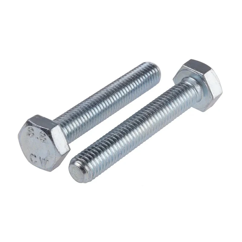 RS PRO Bright Zinc Plated Steel Hex Bolt M10 x 60 mm 8.8 Grade DIN 933 276-207