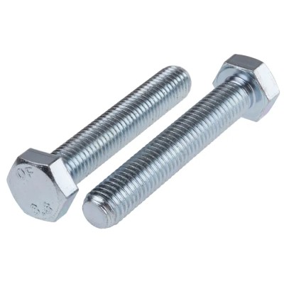 RS PRO Bright Zinc Steel Hex Bolt M12 x 70 mm Grade 8.8 DIN 933 276-229