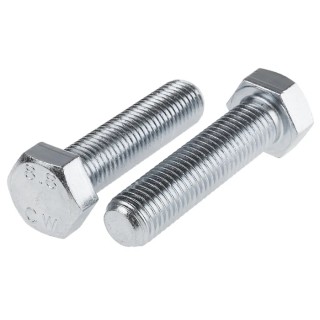 RS PRO Bright Zinc Steel Hex Bolt M20 x 80 mm, Grade 8.8, DIN 933 276-364