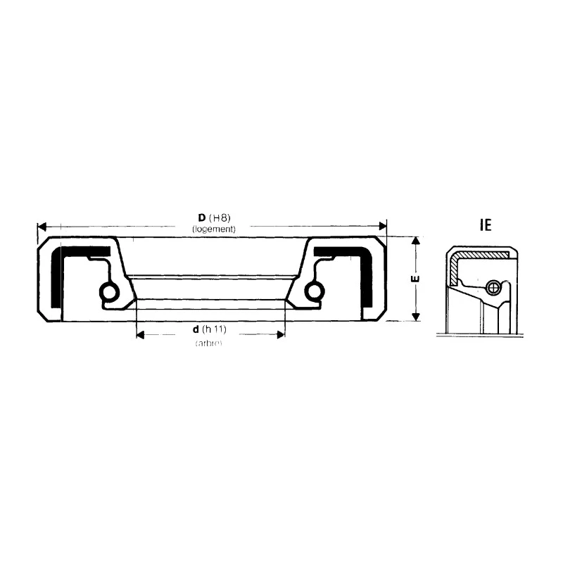 Paulstra Hutchinson Nitrile Rubber (NBR) Rotary Shaft Seal, 42 mm Inside Diameter, 60 mm Outside Diameter, 10 mm 722682
