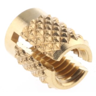 RS PRO Flush Brass Threaded Insert M3.5, Diameter 4.8 mm Fixing Hole, Depth 6.35 mm 278-540